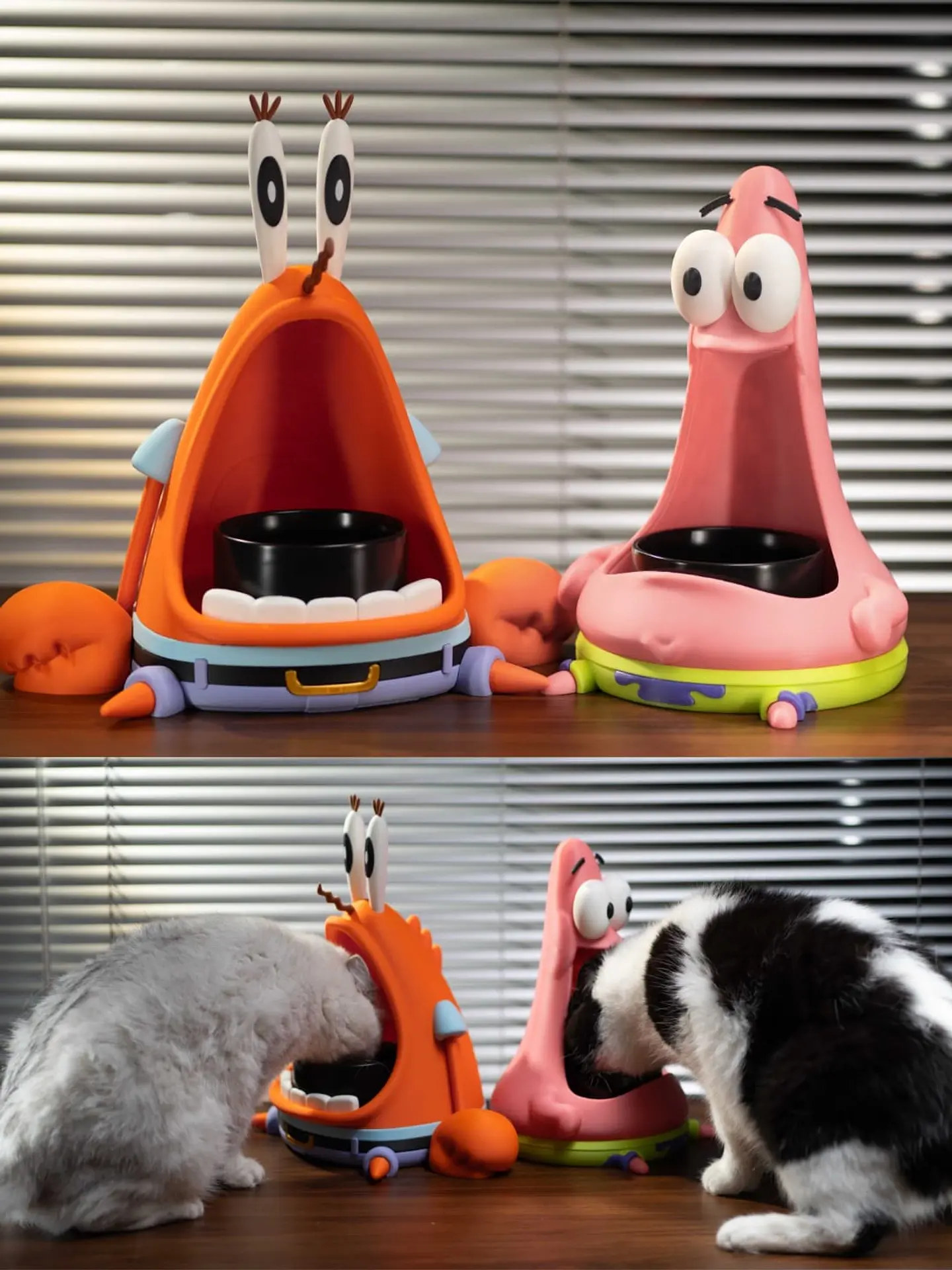 Comedero Para mascota temática  Patricio y Don Cangrejo  1