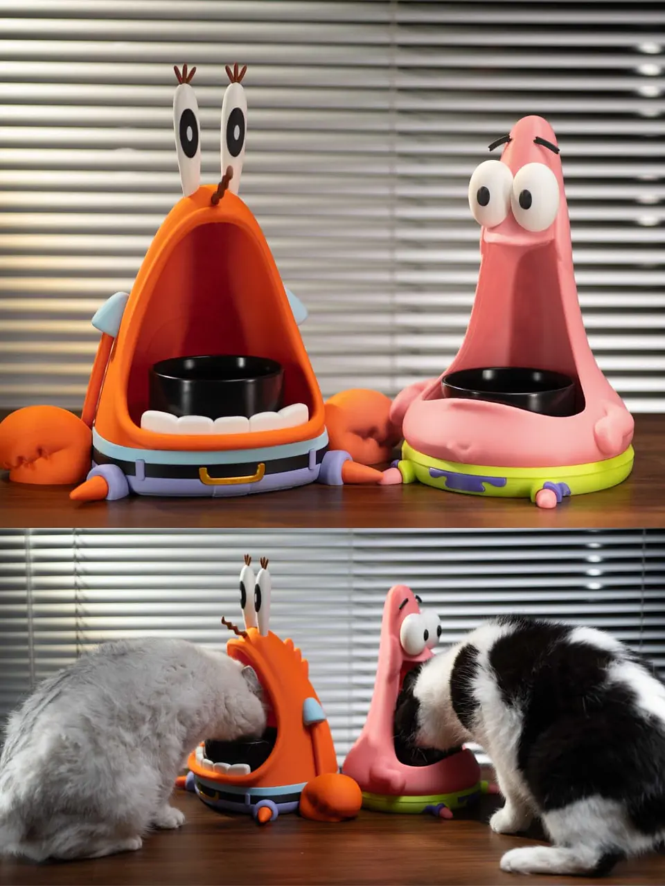 Comedero Para mascota temática  Patricio y Don Cangrejo  1