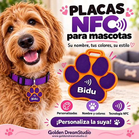 Chapita de Mascota Con NFC