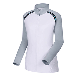 Poleron Footjoy Mujer Cierre completo Blanco/Gris 