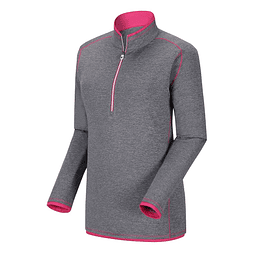 Poleron Footjoy Mujer Cierre 3/4 gris/rosado 