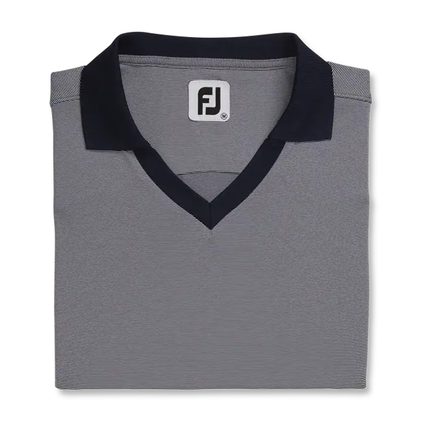 Polera Footjoy Mujer Cuello Abierto Azul/Blanco 1