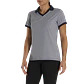 Polera Footjoy Mujer Cuello Abierto Azul/Blanco - Miniatura 2