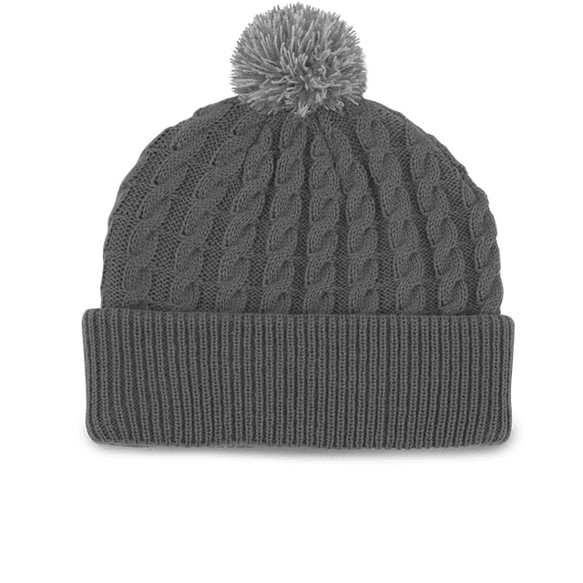 Gorro Lana Trenzado Pom Pom 