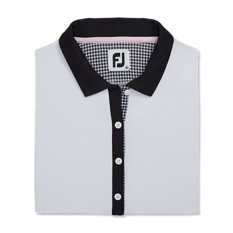 Polera Footjoy Mujer Houndsttoth Blanco/Negro