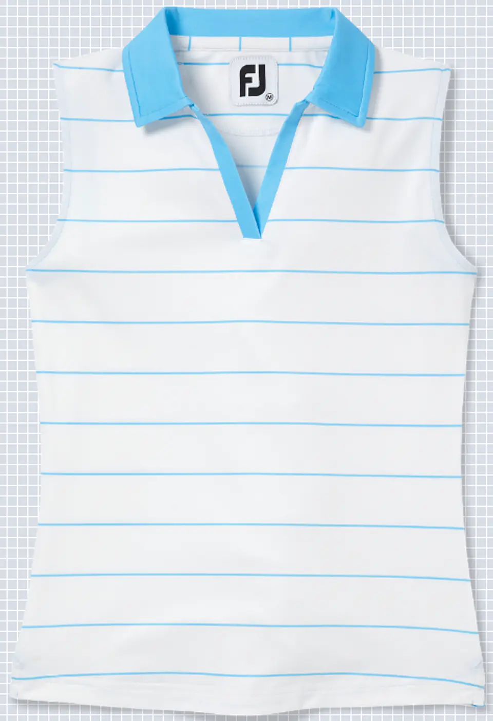 Polera Footjoy sin mangas Niña Blanco/Aqua 3