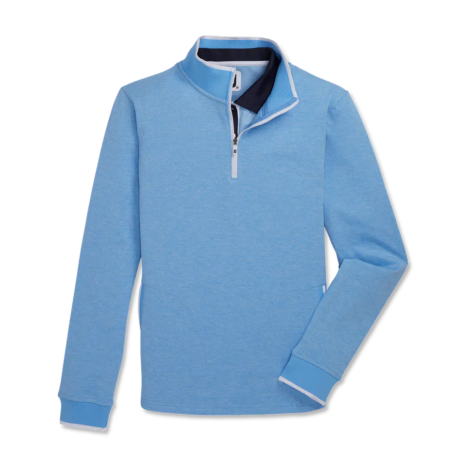 Poleron Mujer cierre 3/4 Half Zip Fleece Back Celeste  1