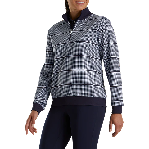 Poleron Mujer cierre 3/4 Half Zip Houndstooh