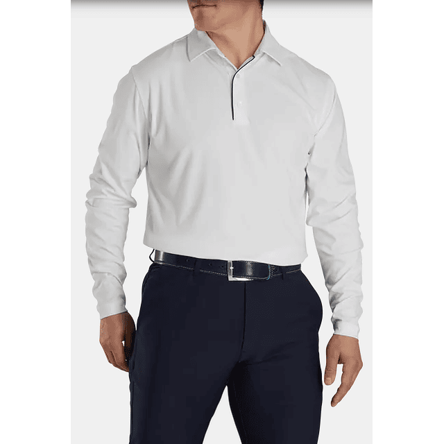 Polera Footjoy Hombre Manga Larga Protección UV Blanco 