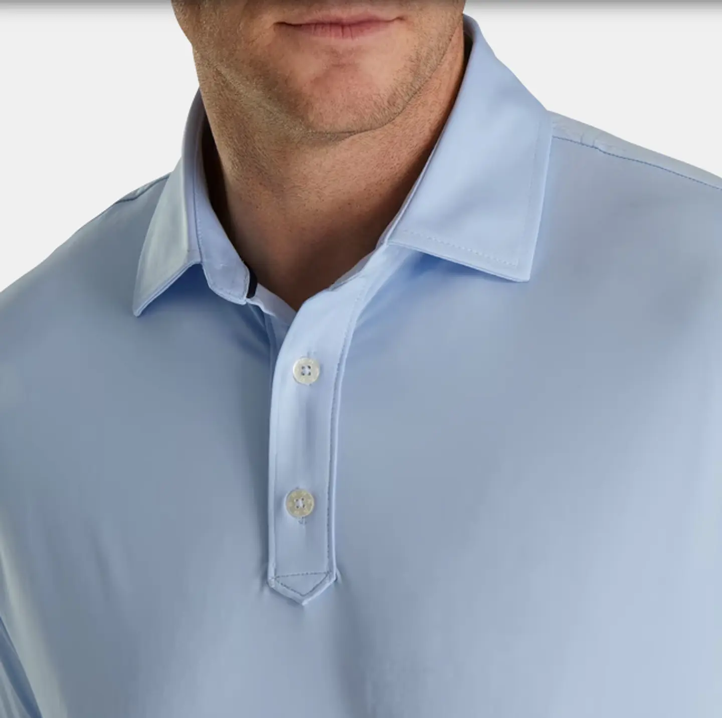Polera Footjoy hombre lisa sky  4