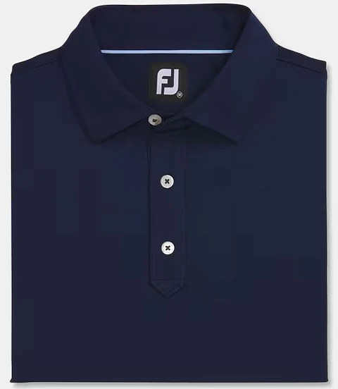 Polera Footjoy hombre lisa azul 