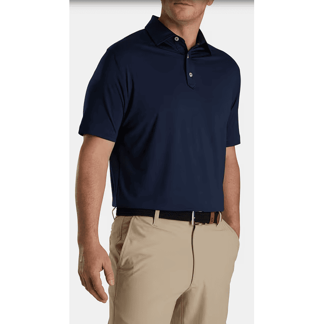 Polera Footjoy hombre lisa azul 