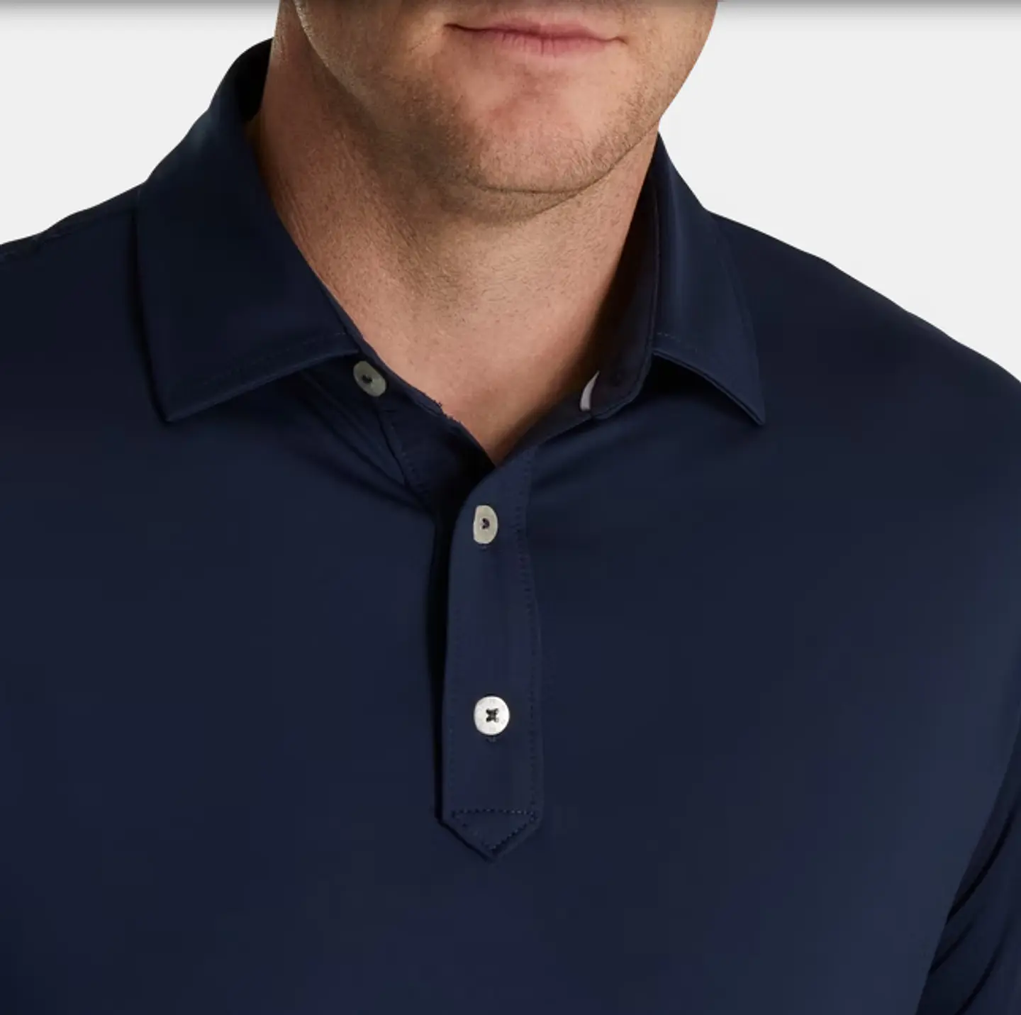 Polera Footjoy hombre lisa azul  4