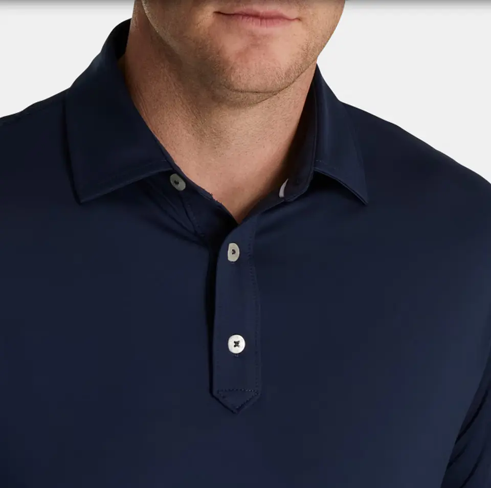 Polera Footjoy hombre lisa azul  4