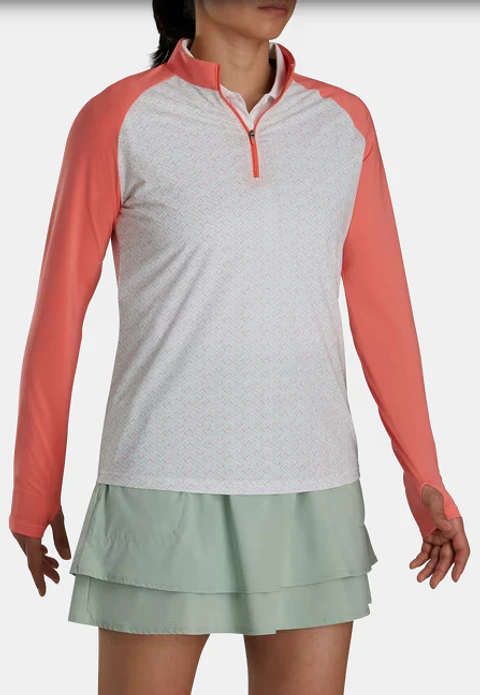 Poleron Footjoy Mujer proteccion solar de manga larga Durazno  