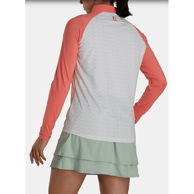 Poleron Footjoy Mujer proteccion solar de manga larga Durazno  