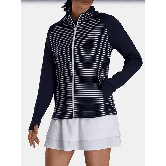 Poleron Footjoy Mujer Cierre completo Azul/blanco 