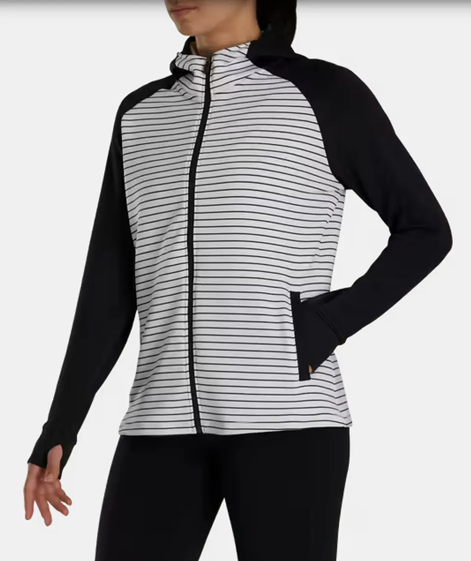 Poleron Footjoy Mujer Cierre completo Negro/Blanco 2