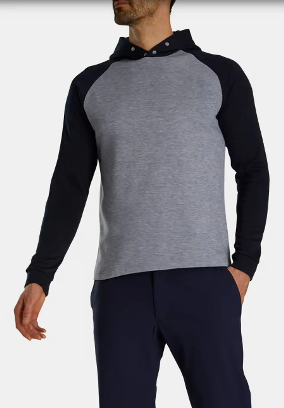 Poleron de Hombre con capucha Gris/Azul  2