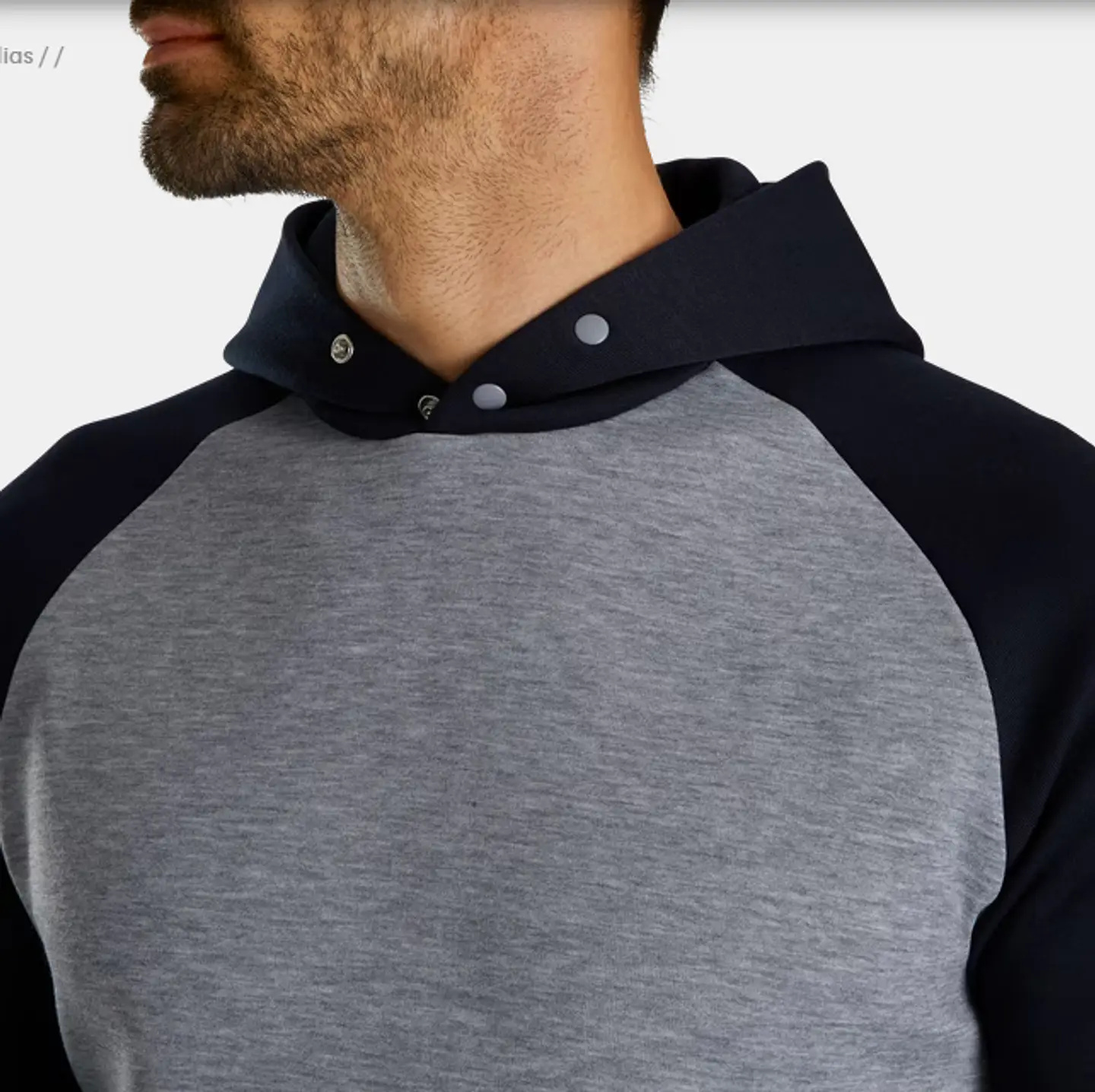Poleron de Hombre con capucha Gris/Azul  4