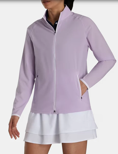 Chaqueta cierre completo Lijera tejida para mujer purpura 