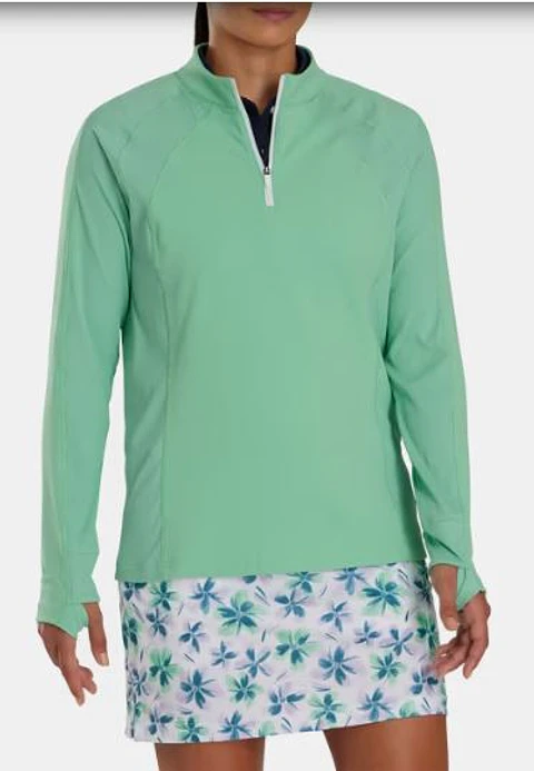 Poleron Footjoy Mujer Cierre 3/4 Menta
