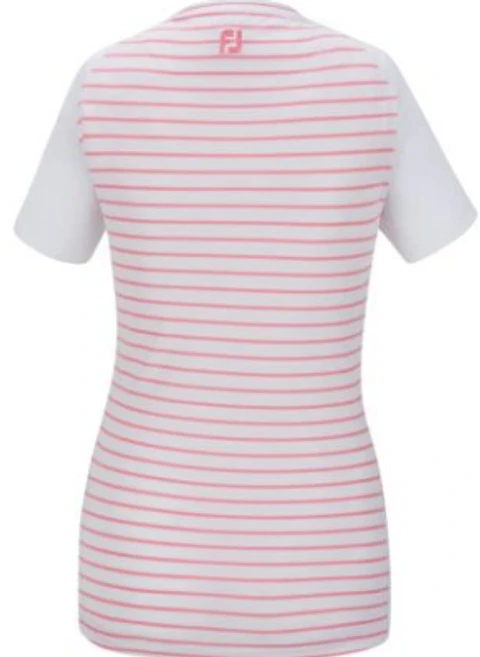 Polera Footjoy Mujer Striped  Rosado/Blanco