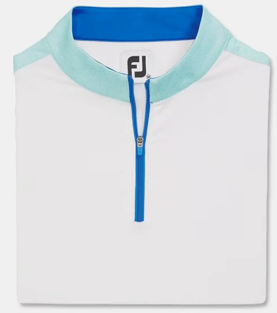 Polera Mujer Footjoy Blanca/Aguamarina 1