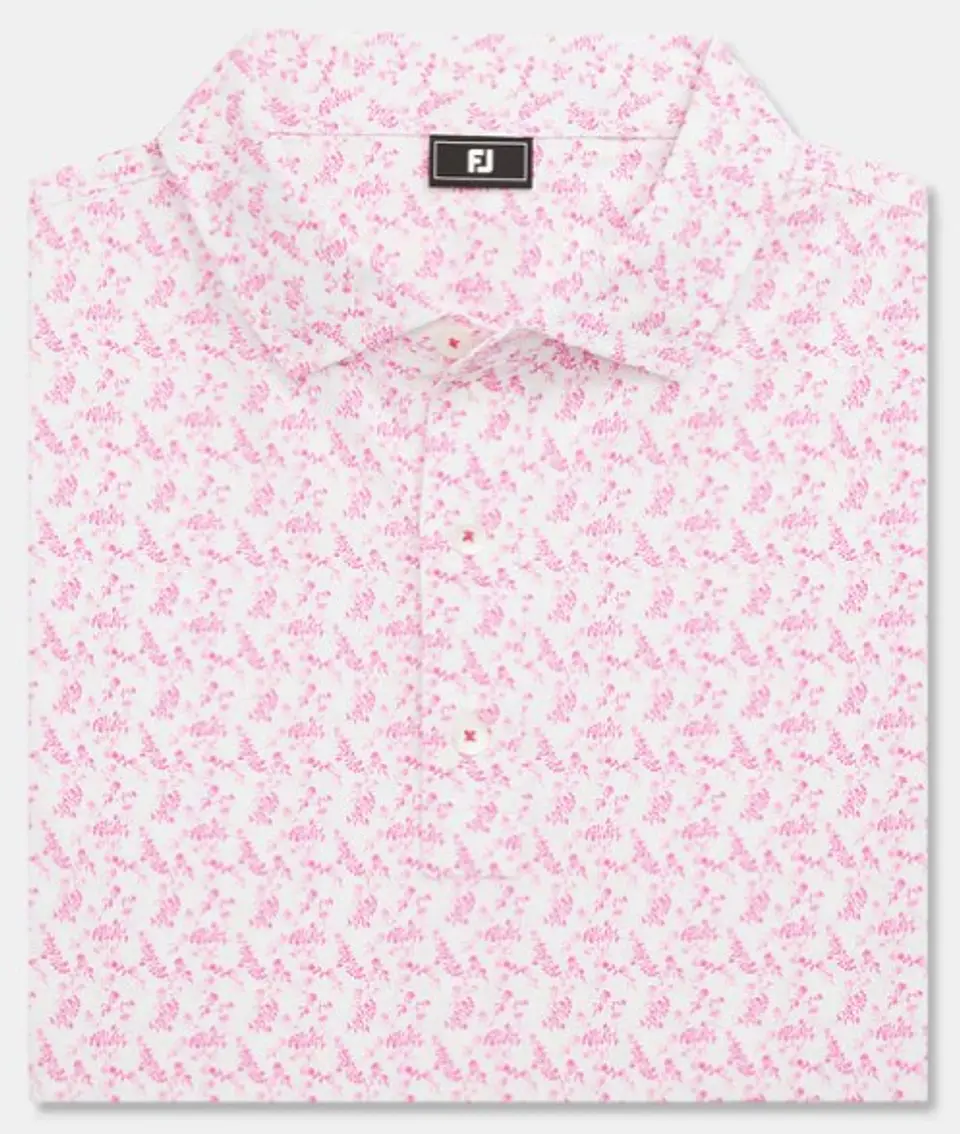 Polera Hilo de Escocia con estampado floral rosada 1