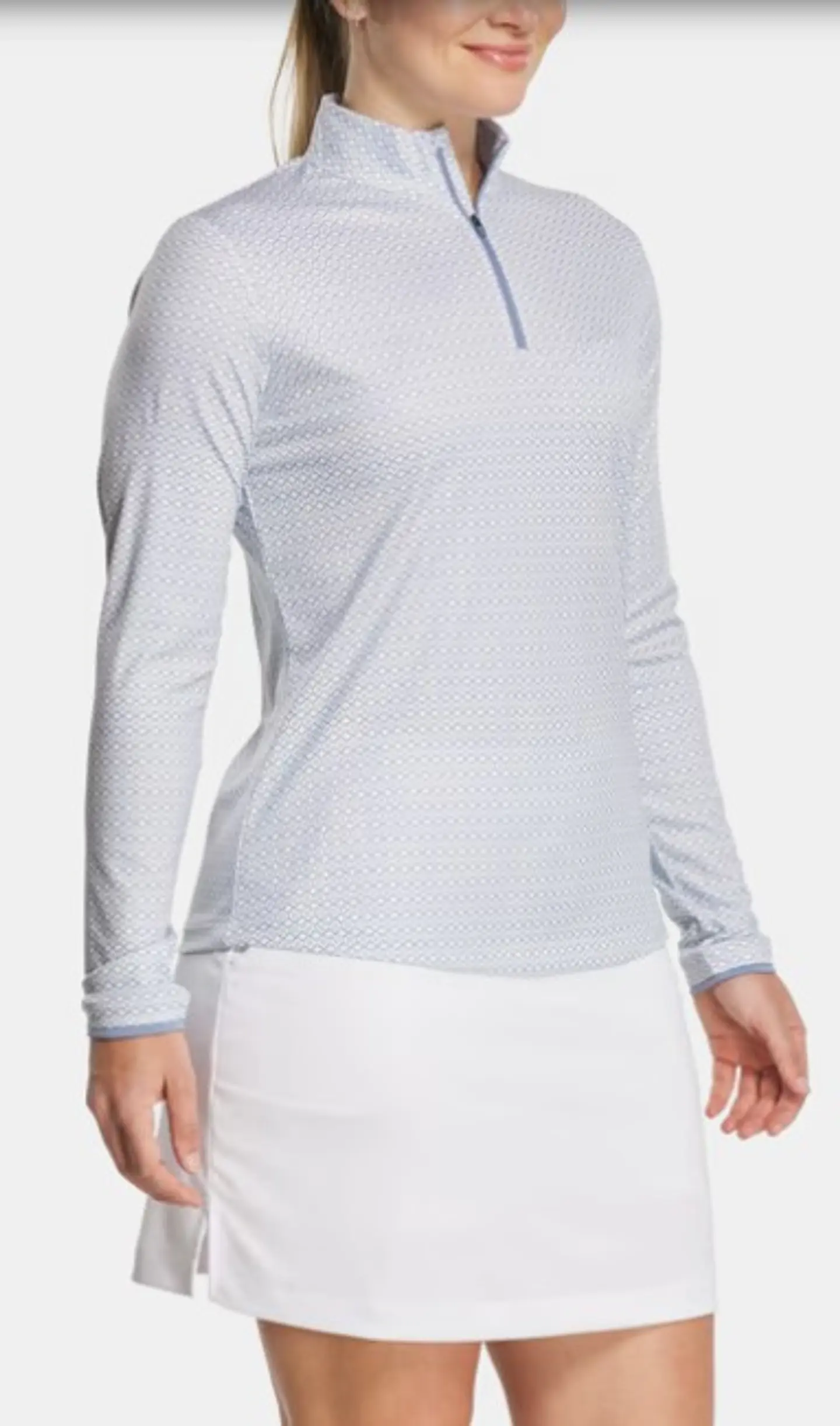 Polera Manga Larga factor UV piedra blanca/azul 2