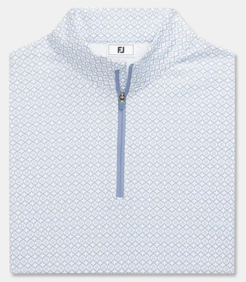 Polera Manga Larga factor UV piedra blanca/azul