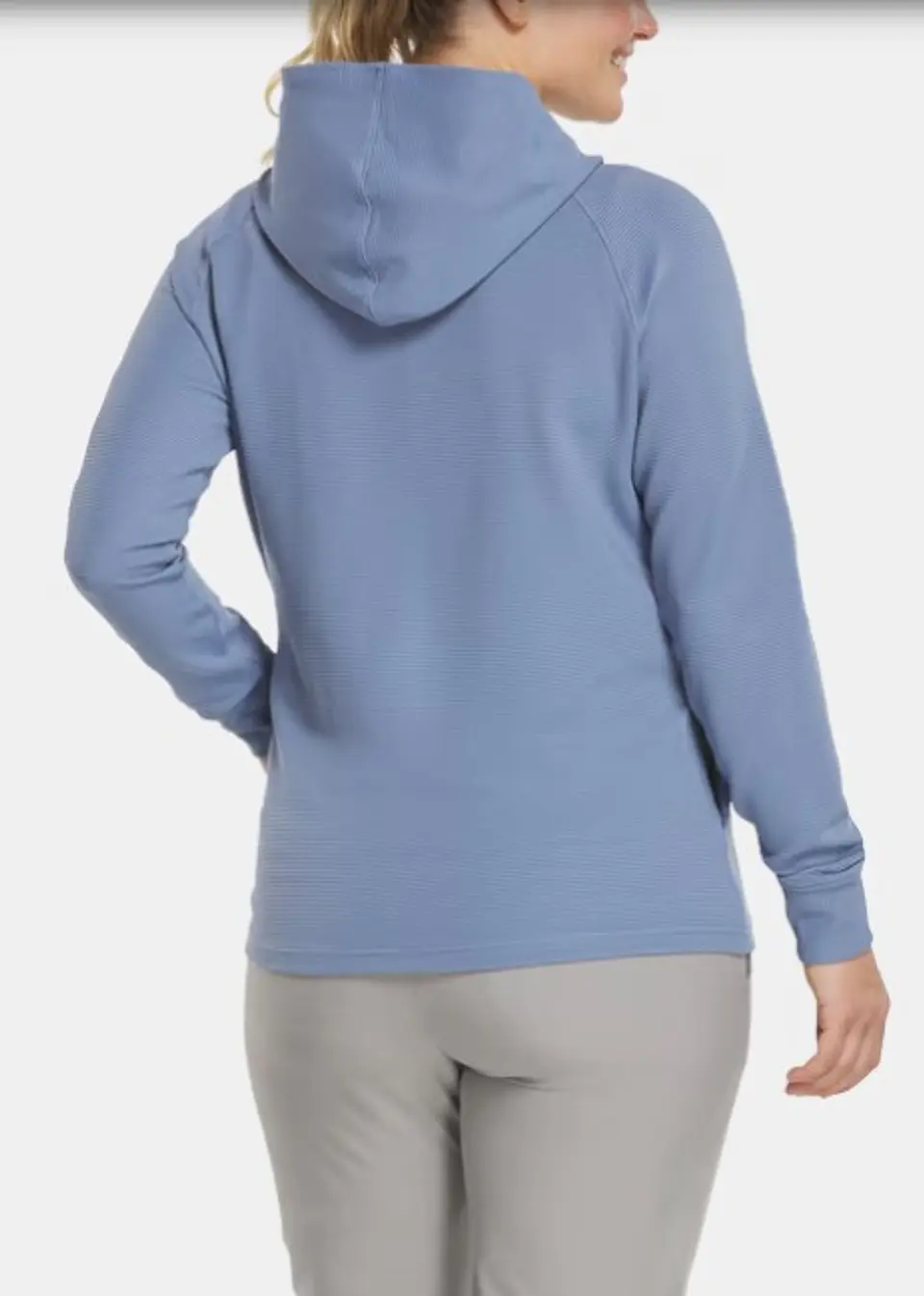 Poleron con gorro y cierre completo piedra azul   3