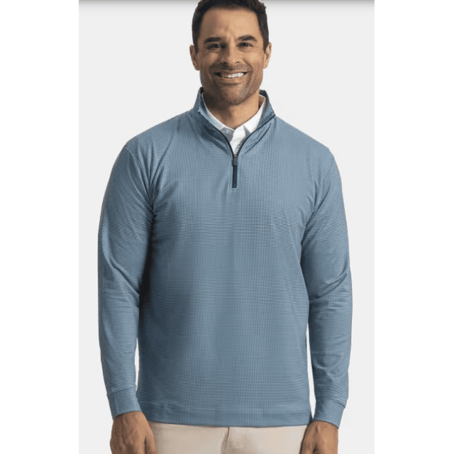 Poleron Hombre Pico de Gallo Azul marino/Celeste 