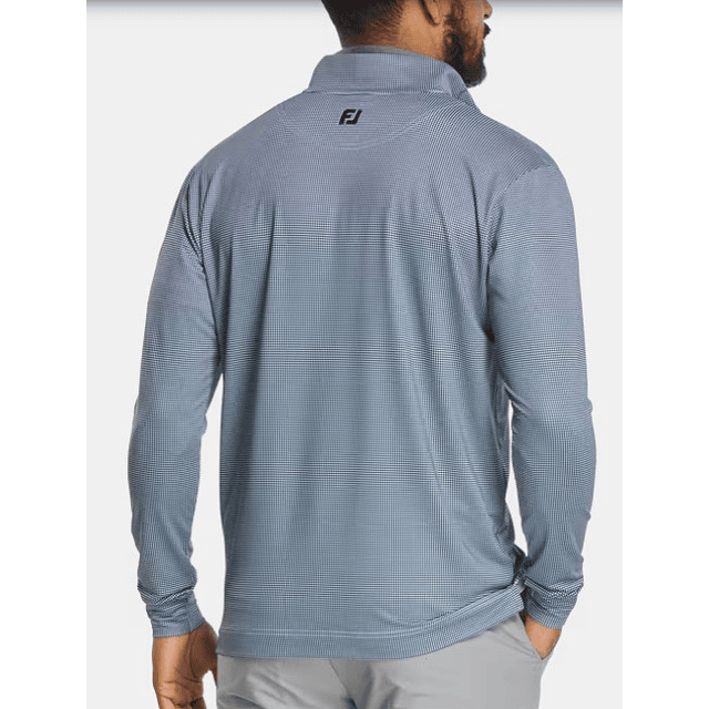 Poleron Hombre Pico de Gallo Azul Marino/ Blanco