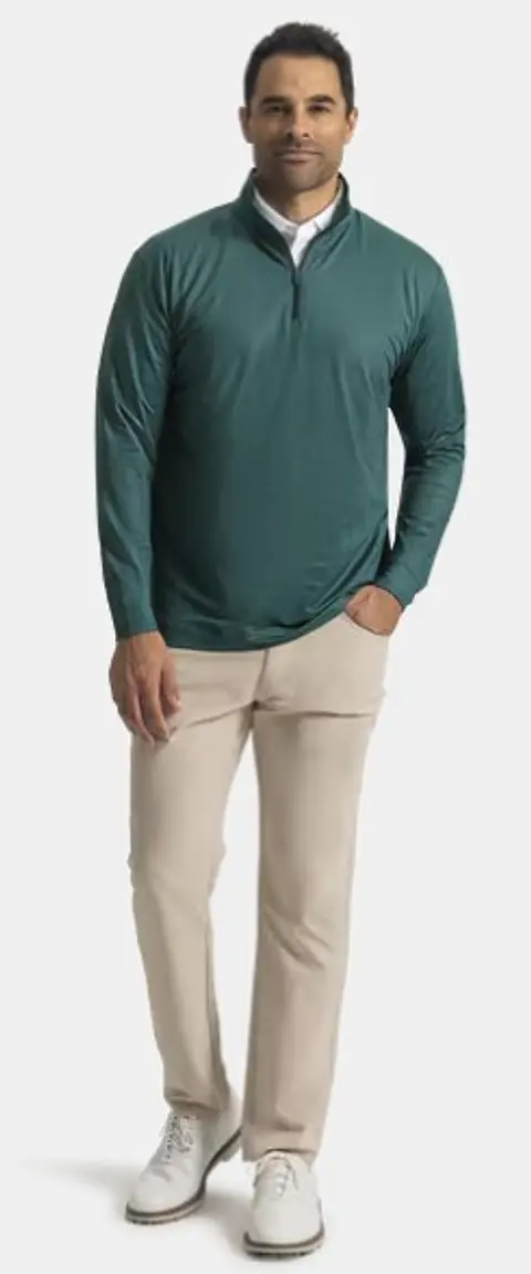 Poleron Hombre Pico de Gallo Verde/Azul Marino 