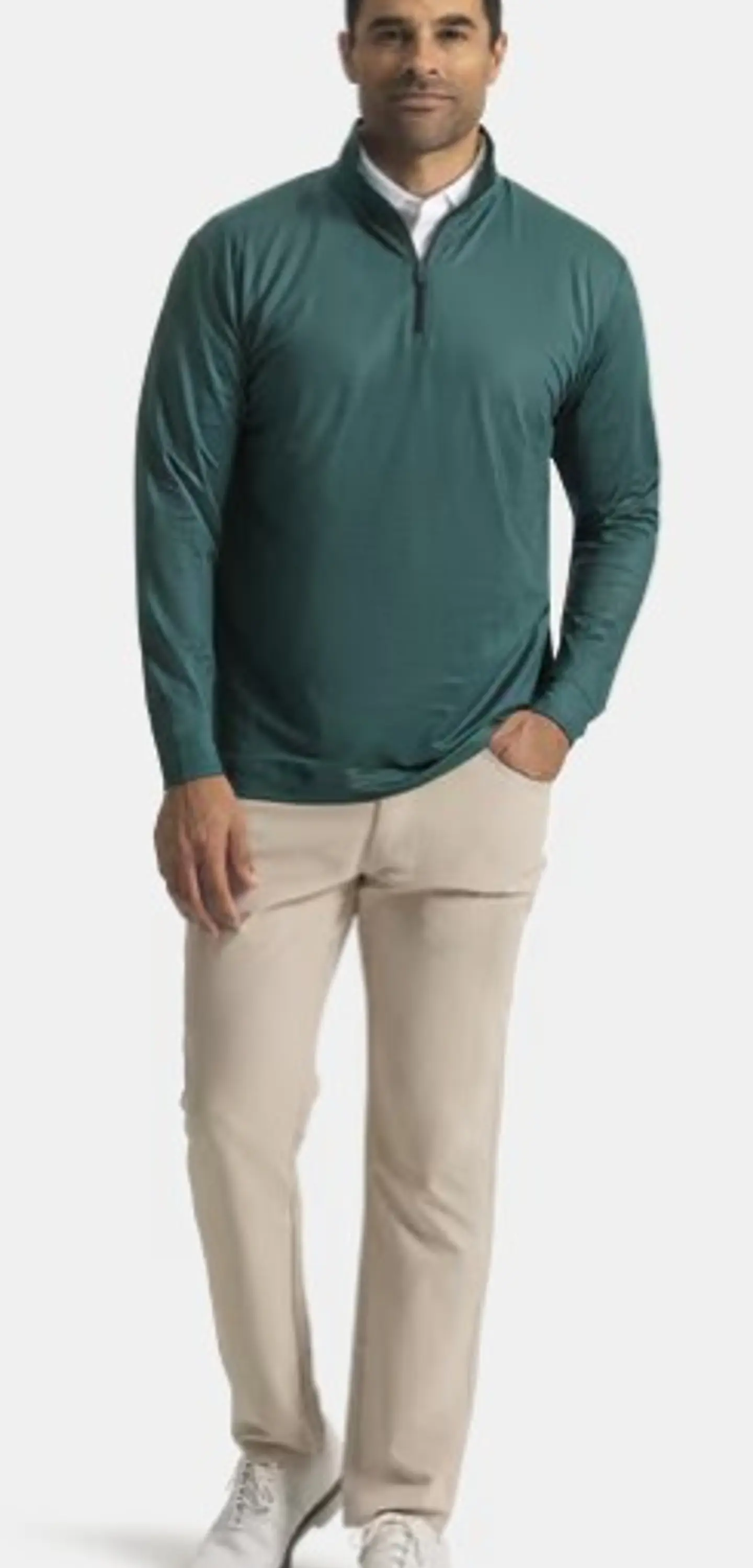 Poleron Hombre Pico de Gallo Verde/Azul Marino  1