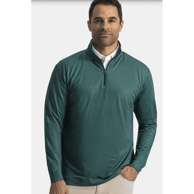 Poleron Hombre Pico de Gallo Verde/Azul Marino 