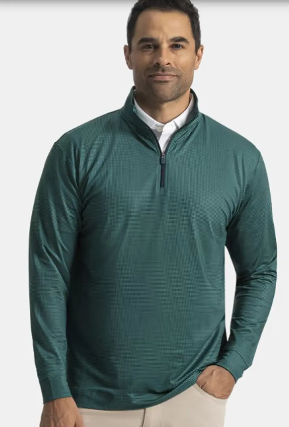 Poleron Hombre Pico de Gallo Verde/Azul Marino  3
