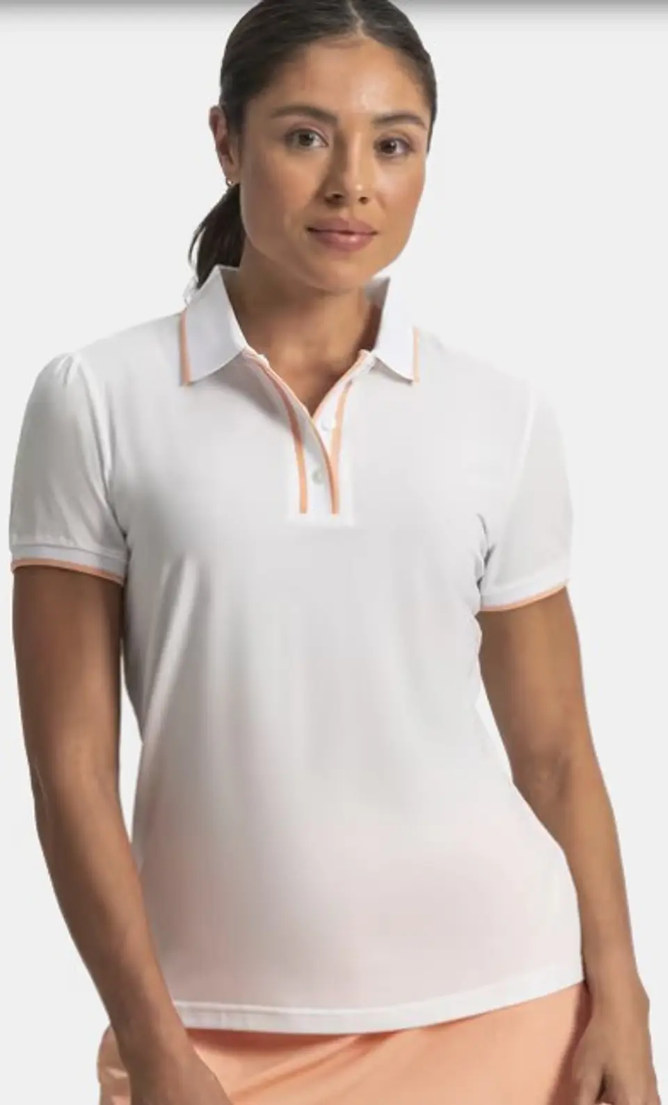 Polera polo de mujer blanco  3