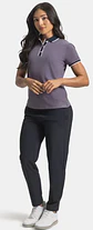Polera polo de mujer violeta  - Miniatura 3