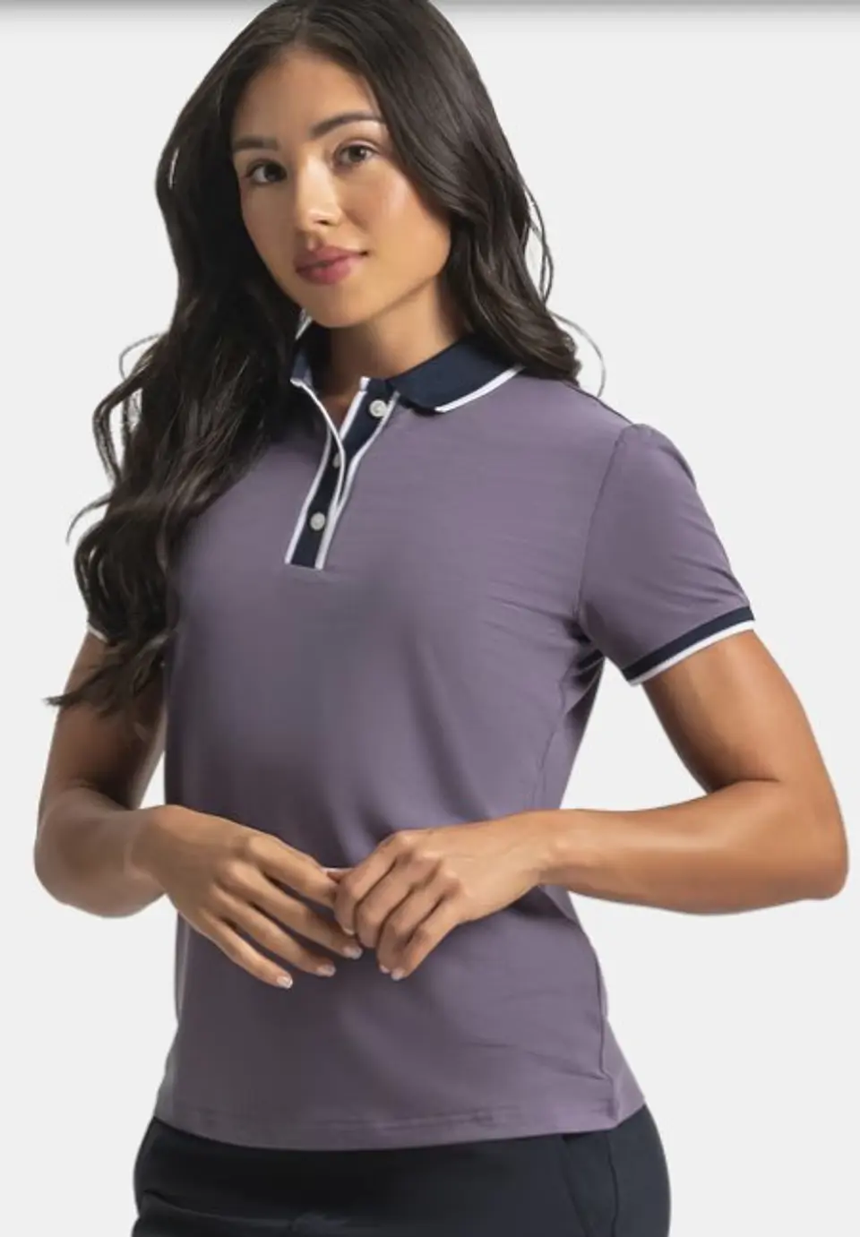Polera polo de mujer violeta  2