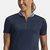 Polera Polo mujer cierre 3/4 Azul