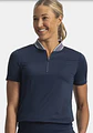 Polera Polo mujer cierre 3/4 Azul - Miniatura 3