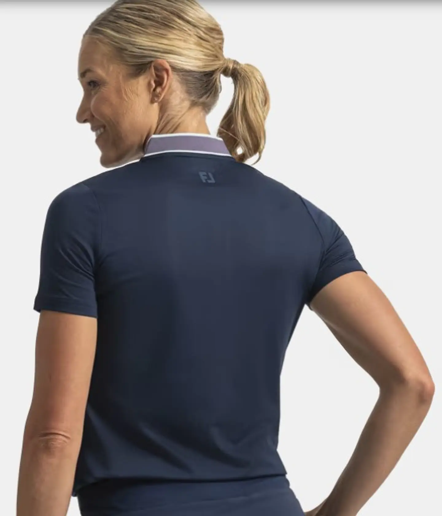 Polera Polo mujer cierre 3/4 Azul 4