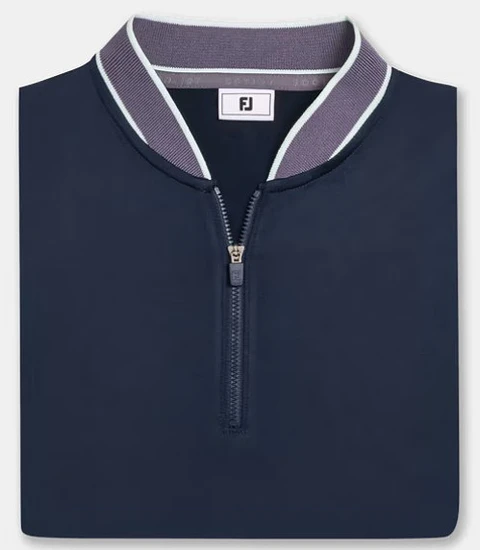 Polera Polo mujer cierre 3/4 Azul