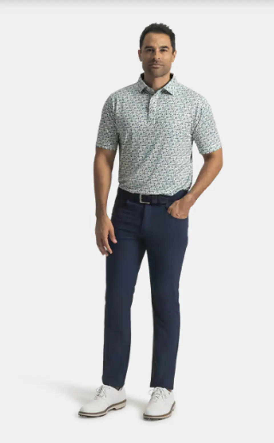 Polera Footjoy Surfs Up Lisle Verde / Blanco / Amarillo / Azul Marino 4