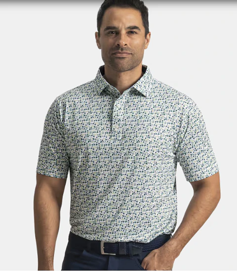 Polera Footjoy Surfs Up Lisle Verde / Blanco / Amarillo / Azul Marino