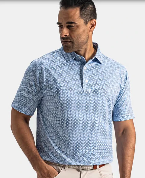 Polera Club Cube Blanco/Celeste