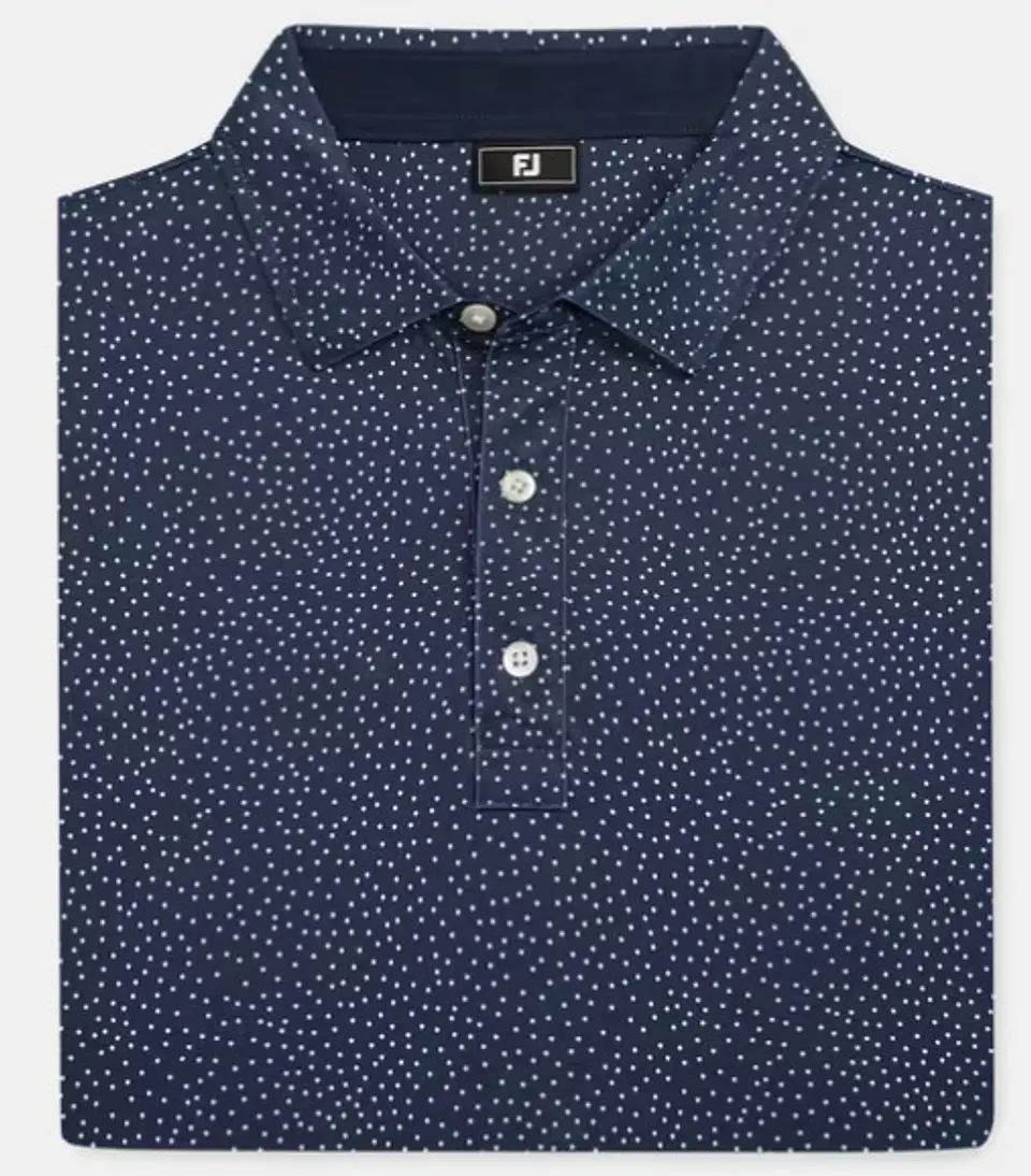 Polera de Pique con puntos dispersos Azul  1