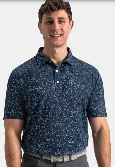 Polera de Pique con puntos dispersos Azul 